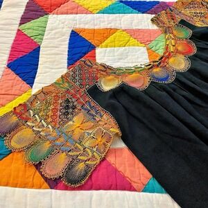 Milticolor Nanduti‎ Paraguayan Embroidered Dress